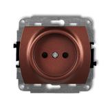 TREND Mechanizm gniazda pojedynczego bez uziemienia 2P (przesłony torów prądowych) brązowy metalik