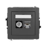 DECO Mechanizm gniazda antenowego poj. typu F (SAT) + gniazda komp. poj. 1xRJ45, kat. 6 ekranowany,