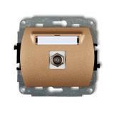 TREND Mechanizm gniazda antenowego pojedynczego typu F (SAT) pozłacany złoty metalik