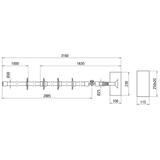Komplet drążków izolacyjnych z końcówką czyszczącą, do 7,5 kV DC / 25 kV AC, dł. 3160 mm