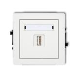 DECO Mechanizm gniazda pojedynczego USB A-A 3.0 biały mat