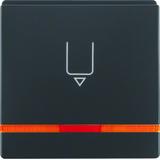 BERKER Q.x Nasadka do łącznika na kartę hotelową z nadrukiem i pomarańczową soczewką antracyt aksami