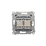 Simon 54 Łącznik krzyżowy podwójny z podświetleniem bez piktogramu 10A 250V szybkozłączka antracyt DW7/2L.01/X/48 KONTAKT