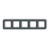 MINI Ramka uniwersalna pięciokrotna zaokrąglona z tworzywa grafitowy mat