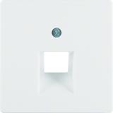 BERKER Q.x Płytka czołowa do gniazda przyłączeniowego UAE pojedyncza komp./tel. biały aksamit 140760