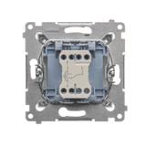 Simon 54 Łącznik schodowy z podświetleniem LED 10A 250V szybkozłączka srebrny mat DW6L.01/43 KONTAKT