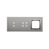 Simon 54 Touch Panel dotykowy S54 Touch 3 moduły 2 pola dotykowe pionowe + 4 pola dotykowe + 1 otwór na osprzęt S54 srebrna mgła DSTR3340/71 KONTAKT