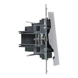 SUNO - Przycisk pojedynczy z symbolem dzwonka - 6 A - 250 V~ - zaciski automatyczne, Aluminium, Legr