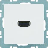 BERKER Q.x Gniazdo HDMI z przyłączem 90st biały aksamit 3315436089 HAGER