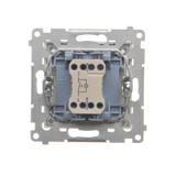 Simon 55 Przycisk zwierny pojedynczy zwierny z podświetleniem LED szybkozłączka Szampański mat