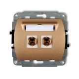 TREND Mechanizm gniazda głośnikowego pojedynczego (typu banan - czerwony i czarny, pozłacany, 4 mm2,