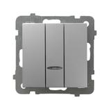 AS Łącznik potrójny z podświetleniem niebieskim - kolor srebro