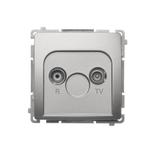 Simon Basic Gniazdo antenowe R-TV przelotowe 10 dB 1x wejście: 5–862 MHz satynowy