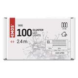 Lampki świąteczne 100LED small nano łezki jeżyk, 2,4m 3xAA zimna biel IP20 timer D3FC01 EMOS