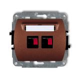 TREND Mechanizm gniazda głośnikowego podwójnego brązowy metalik