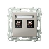 SZAFIR Gniazdo ekwipotencjalne podwójne - kolor kaszmirowy beż