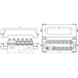 Szyna wyrównywania potencjałów K 12, 10 zacisków na 2,5-95 mm2 lub fi 10 mm, 1 zacisk na płask. 30x4