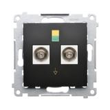 Simon 54 Gniazdo ekwipotencjalne podwójne czarny