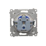 Simon 54 Gniazdo DATA z kluczem uprawniającym 16A z. śrub. biały