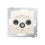 Simon 54 Gniazdo R-TV-DATA kremowy