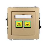 DECO Mechanizm gniazda światłowodowego/optycznego podwójnego złoty metalik