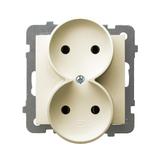 AS Gniazdo podwójne moduł bez ramki - kolor ecru