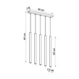 Sollux Lampa wisząca PASTELO 5 czarna SL.0472