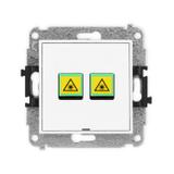 ICON Mechanizm gniazda światłowodowego/optycznego podwójnego, bez pola opisowego biały