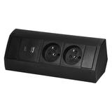 Gniazdo meblowe narożne 2xUSB czarne OR-GM-9039/B VIRONE