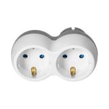 Rozgałęźnik 2x2P+Z (Schuko), biało-szary OR-AE-13238(GS) ORNO