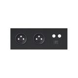 Simon 100 Panel 3-krotny: 2 gniazda + 1 TV + 1 RJ45 czarny mat 10020316-238 KONTAKT