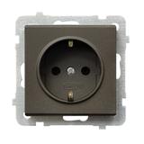 SONATA Gniazdo pojedyncze z uziemieniem schuko - kolor czekoladowy metalik