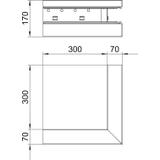 GS-AA70170RW, NAROŻE ZEWN. 70X170 CZ.B.