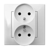 CARLA gniazdo 2x2P+Z mod białe b/R