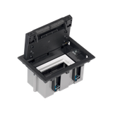 Simon Connect Puszka podłogowa S500 1-modułowa 2x K45 gł. 93mm szary grafit