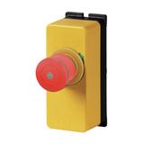 M22-PVLT30/FK02/RG/FIY1 Miniaturowy przycisk zatrzymania awaryjnego 30mm w mini kasetce 2NC podśw di