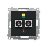 Simon 55 Gniazdo ekwipotencjalne podwójne Czarny mat