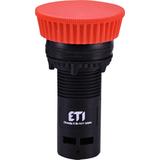 ECM-P01-R - Przycisk kompaktowy z guzikiem-grzybek, 1NC, Czerwony