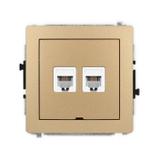 DECO Mechanizm gniazda telefonicznego podwójnego 2xRJ11, 4-stykowy, beznarzędziowe, bez pola opisowe