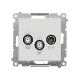Simon 55 Gniazdo antenowe satelitarne podwójne SAT-SAT-RTV 2x Wejście: 5 MHz÷2,4 GHz Jasnoszary mat