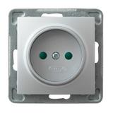 IMPRESJA Gniazdo pojedyncze z przesłonami torów prądowych - kolor srebro