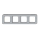 MINI Ramka uniwersalna poczwórna zaokrąglona z tworzywa srebrny metalik