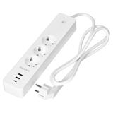 Przedłużacz z 3 gniazdami Schuko z uziemieniem i wyłącznikiem 2xUSB, Tuya Smart Wi-Fi, biały