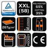 Spodnie robocze, rozmiar XXL/58