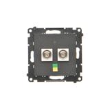 Simon 55 Gniazdo ekwipotencjalne podwójne Czarny mat