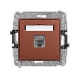 ICON Mechanizm gniazda komputerowego pojedynczego 1xRJ45, kat. 7, ekranowany, 8-stykowy terakota