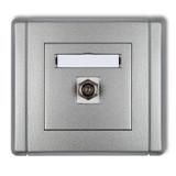 FLEXI Gniazdo antenowe pojedyncze typu F (SAT) pozłacane srebrny metalik