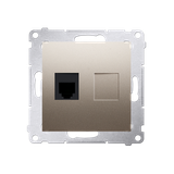 Simon 54 Gniazdo telefoniczne pojedyncze RJ12 złoty mat