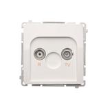 Simon Basic Gniazdo antenowe R-TV przelotowe 10 dB 1x wejście: 5–862 MHz biały