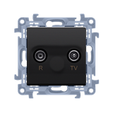 Simon 10 Gniazdo antenowe R-TV przelotowe 10 dB 1x wejście: 5-862 MHz czarny